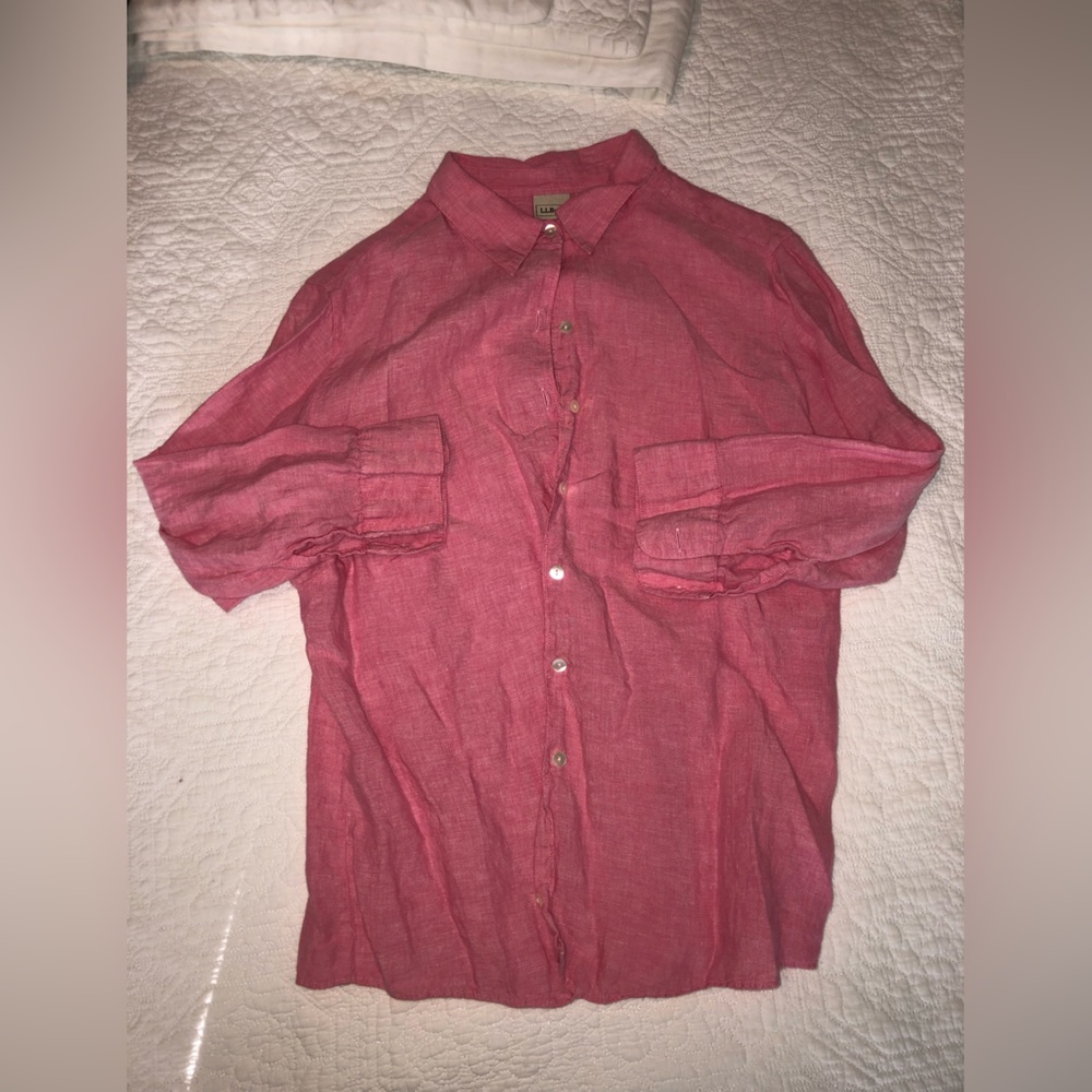 L.L.Bean Pink Linen Women’s Top